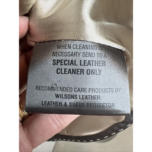 Wilsons Leather Blazer Jacket Brown Retro Piping Whipstitch Structured S Vintage - Picture 16 of 16